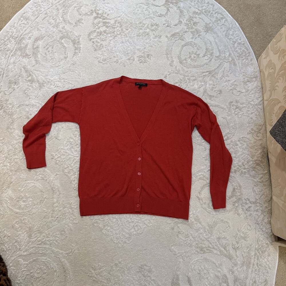Banana Republic Red‎ V-Neck Button-Front Cardigan Sweater